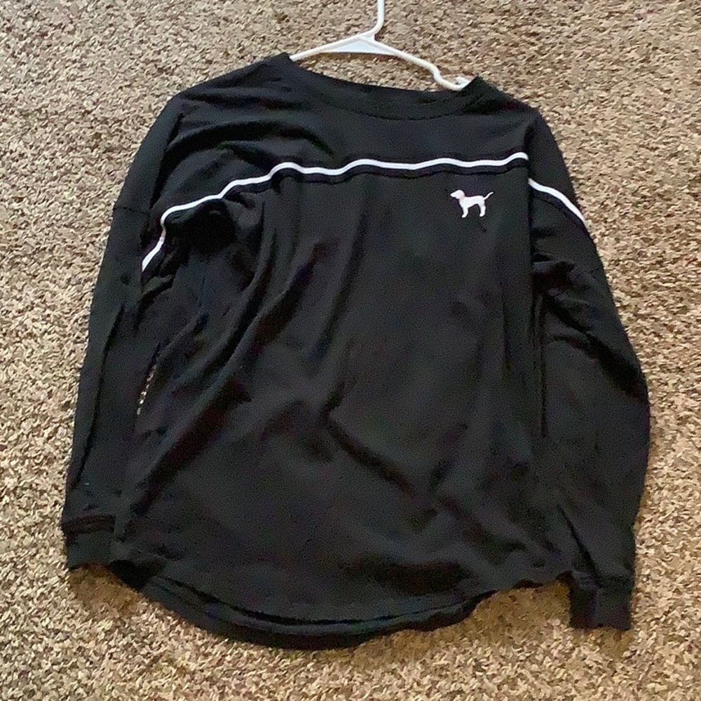 Black and white pink long sleeved shirt